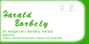 harald borbely business card
