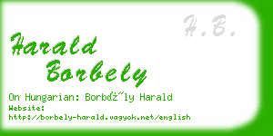 harald borbely business card